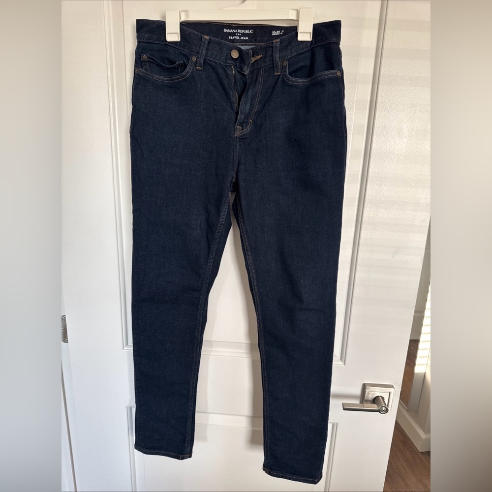 Banana Republic Slim Travel Jean Indigo Rinse Wash 32x32